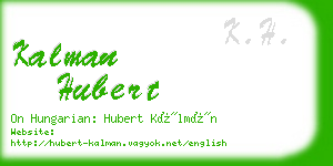 kalman hubert business card